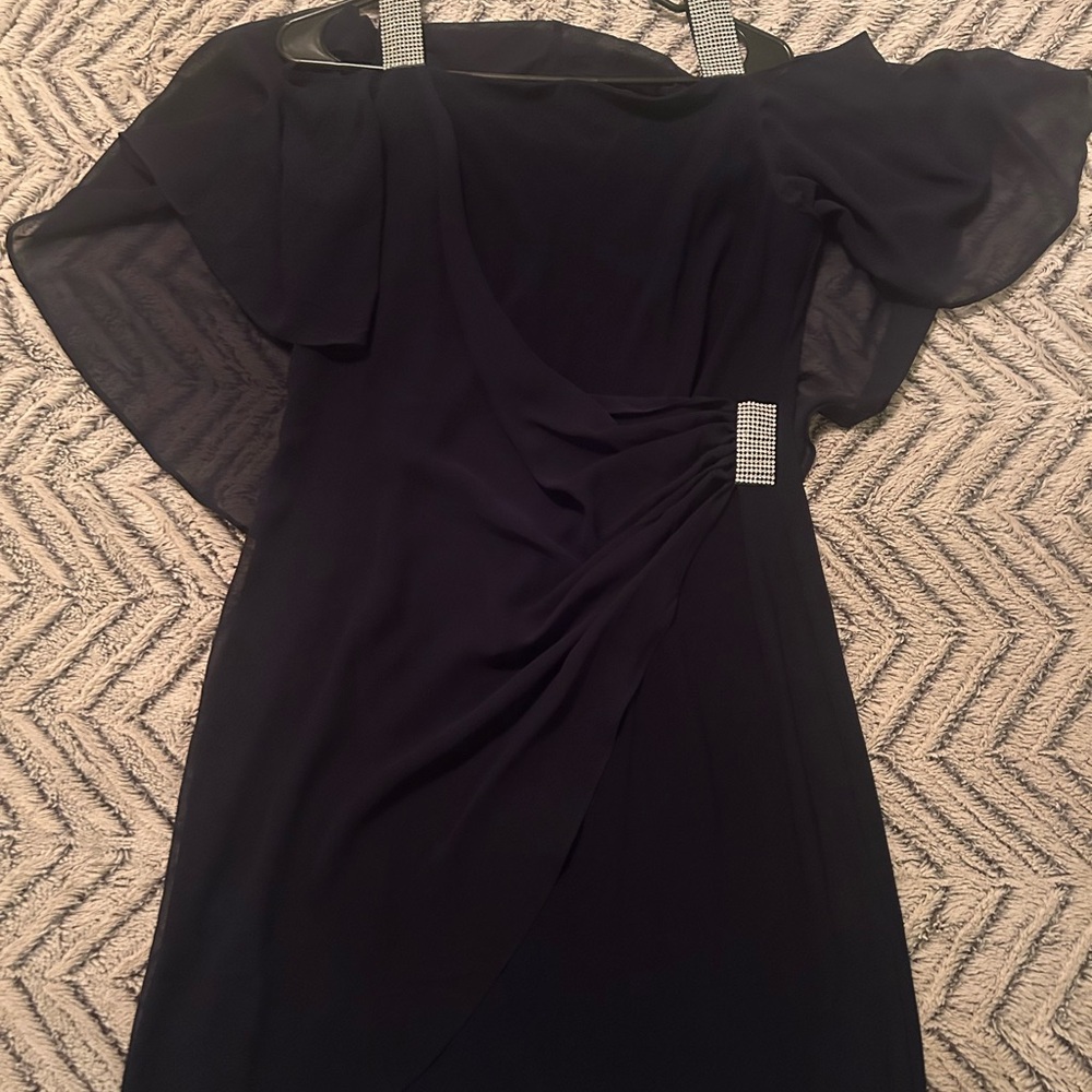 MSK Elegant Black Dress with Silver Details
